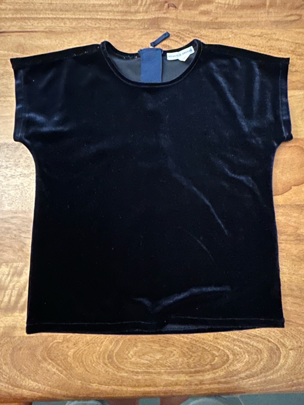 Rockets of Awesome - Navy Velvet Top with zip back - Girl Size 6Y